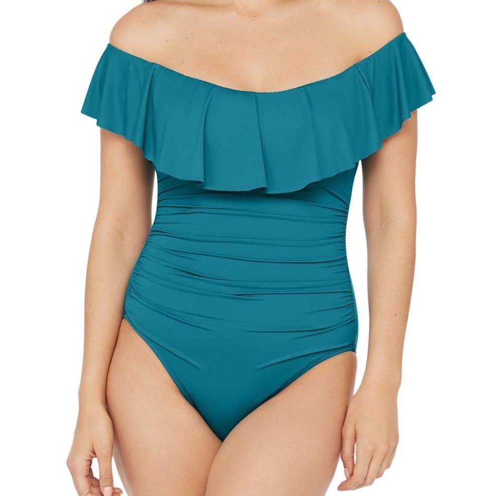 NEW!!! La Blanca Off the Shoulder One-Piece Swimsuit 8
